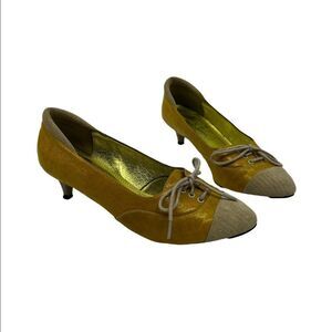 Pilcro and the Letterpress (fr Anthropologie)yellow kitten heels